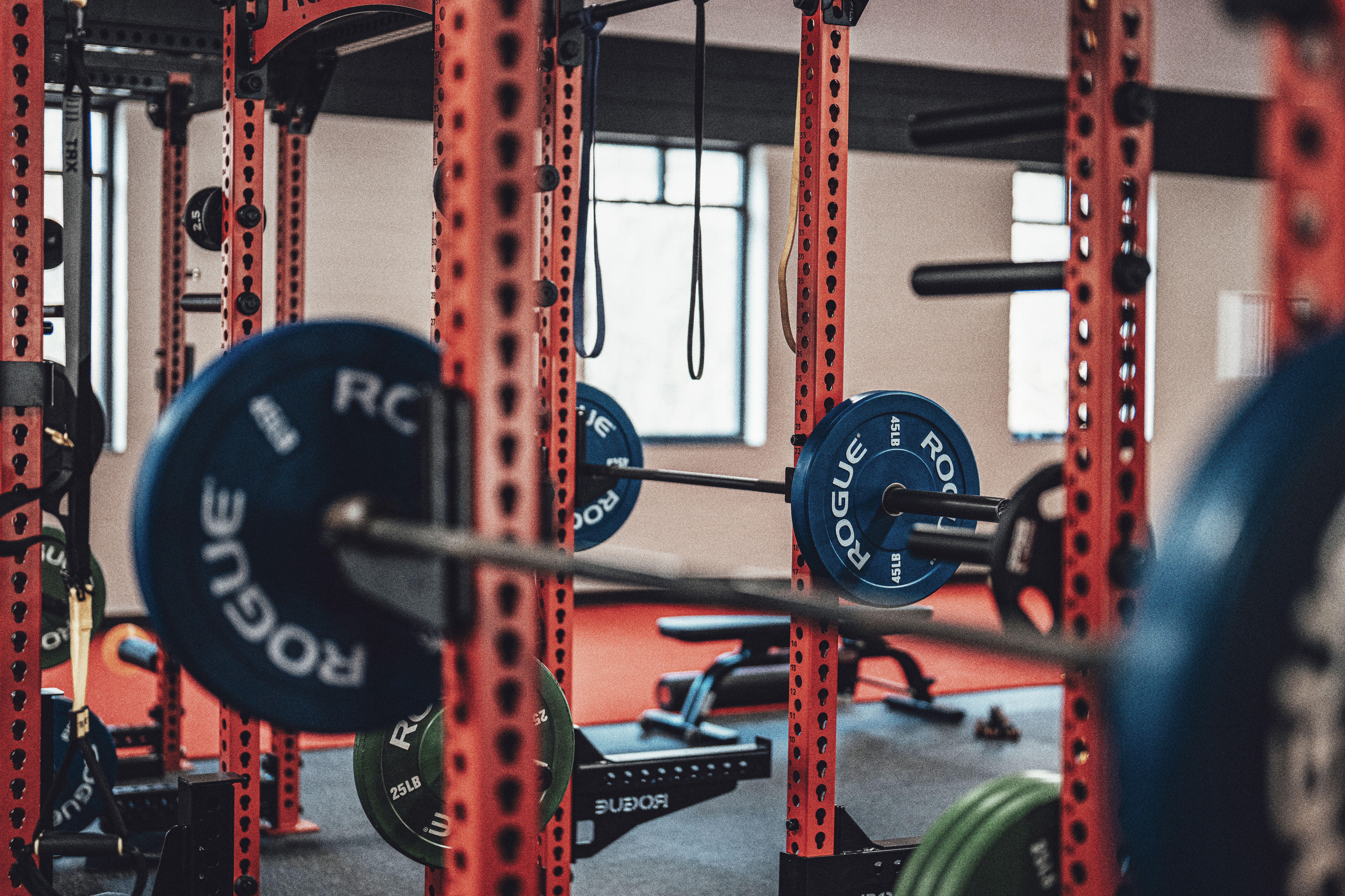 Dumbbell rack in the studio